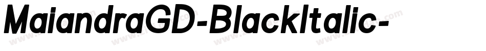 MaiandraGD-BlackItalic字体转换