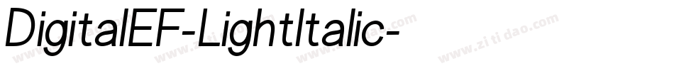 DigitalEF-LightItalic字体转换