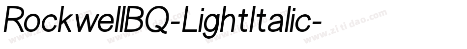 RockwellBQ-LightItalic字体转换