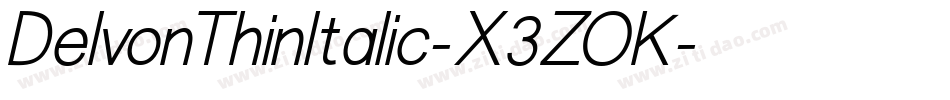 DelvonThinItalic-X3ZOK字体转换