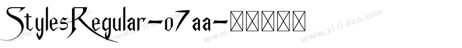 StylesRegular-o7aa字体转换