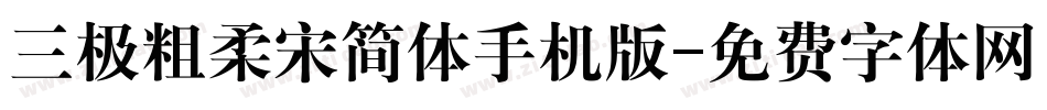 三极粗柔宋简体手机版字体转换