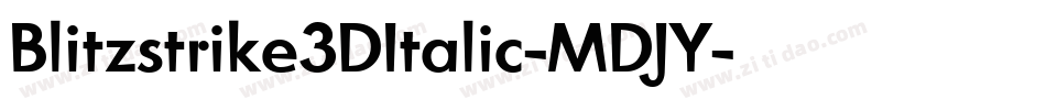 Blitzstrike3DItalic-MDJY字体转换