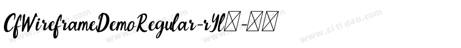 CfWireframeDemoRegular-rYl9字体转换