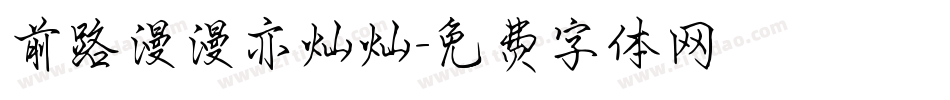 前路漫漫亦灿灿字体转换