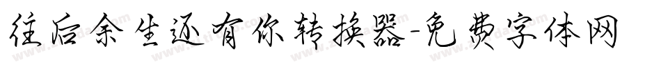 往后余生还有你转换器字体转换