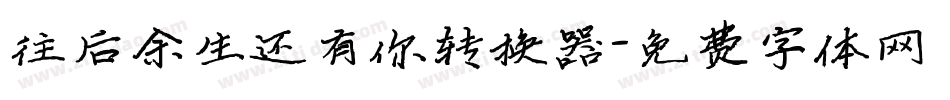 往后余生还有你转换器字体转换