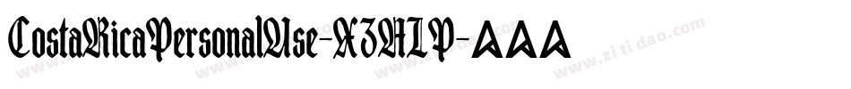 CostaRicaPersonalUse-X3ALP字体转换