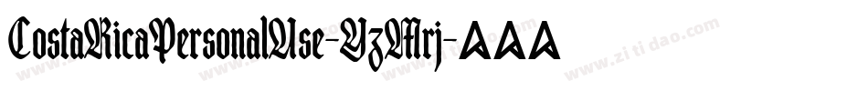 CostaRicaPersonalUse-YzMrj字体转换