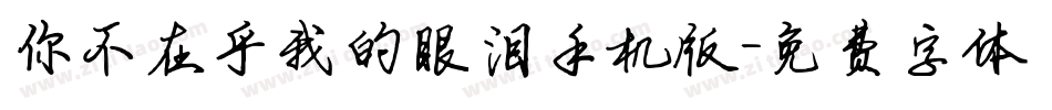 你不在乎我的眼泪手机版字体转换