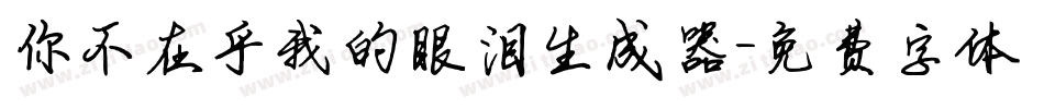 你不在乎我的眼泪生成器字体转换