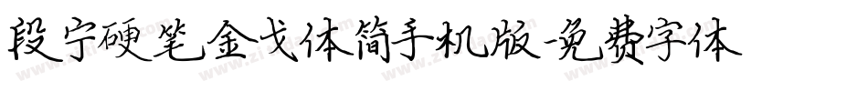 段宁硬笔金戈体简手机版字体转换