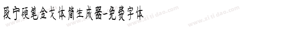 段宁硬笔金戈体简生成器字体转换