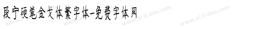 段宁硬笔金戈体繁字体字体转换