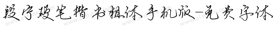 段宁硬笔楷书粗体手机版字体转换