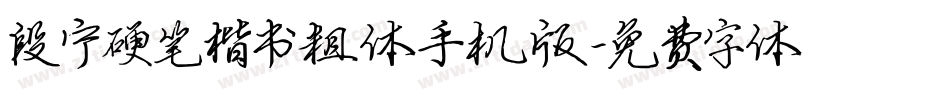 段宁硬笔楷书粗体手机版字体转换