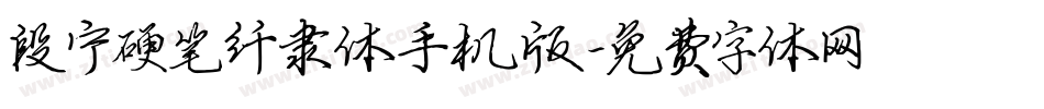 段宁硬笔纤隶体手机版字体转换