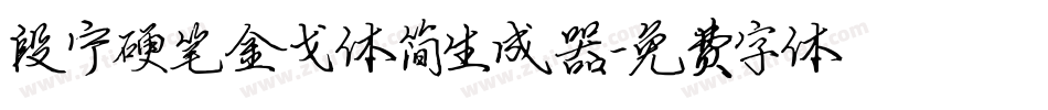 段宁硬笔金戈体简生成器字体转换