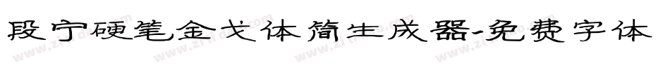 段宁硬笔金戈体简生成器字体转换