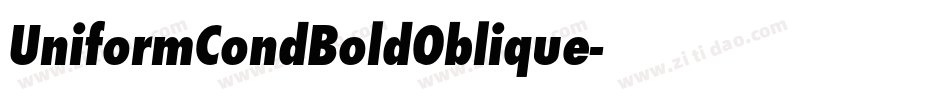 UniformCondBoldOblique字体转换