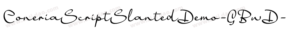 ConeriaScriptSlantedDemo-GBwD字体转换