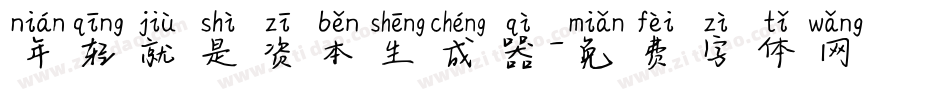 年轻就是资本生成器字体转换