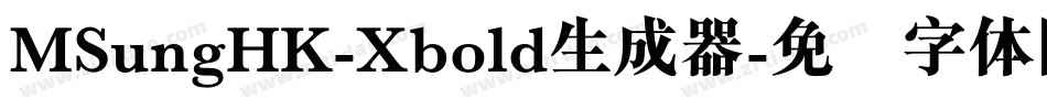 MSungHK-Xbold生成器字体转换