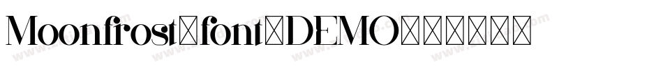 Moonfrost-font-DEMO字体转换