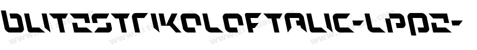 BlitzstrikeLeftalic-LpPZ字体转换