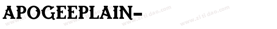 ApogeePlain字体转换