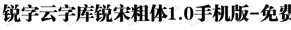 锐字云字库锐宋粗体1.0手机版字体转换