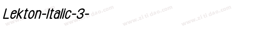 Lekton-Italic-3字体转换