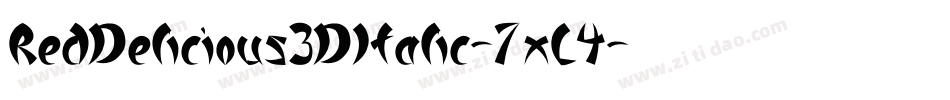 RedDelicious3DItalic-7xL4字体转换