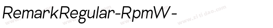 RemarkRegular-RpmW字体转换