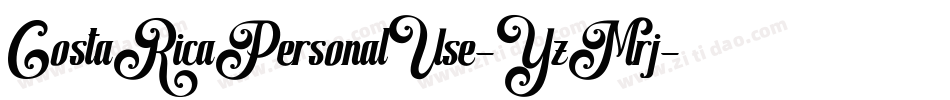 CostaRicaPersonalUse-YzMrj字体转换