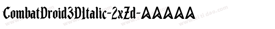 CombatDroid3DItalic-2xZd字体转换