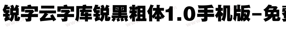锐字云字库锐黑粗体1.0手机版字体转换