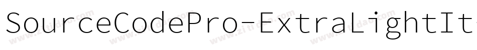 SourceCodePro-ExtraLightIt-6字体转换