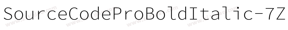 SourceCodeProBoldItalic-7ZRB字体转换