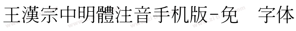 王漢宗中明體注音手机版字体转换