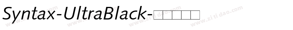 Syntax-UltraBlack字体转换