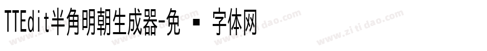 TTEdit半角明朝生成器字体转换