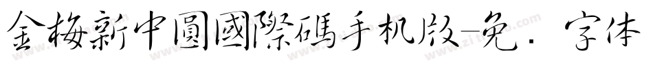 金梅新中圓國際碼手机版字体转换