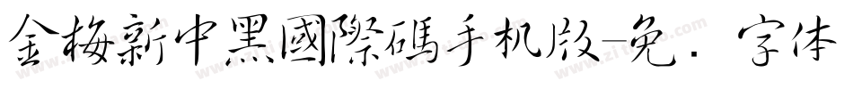 金梅新中黑國際碼手机版字体转换