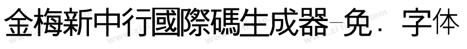 金梅新中行國際碼生成器字体转换