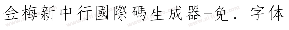 金梅新中行國際碼生成器字体转换