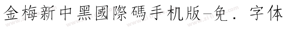 金梅新中黑國際碼手机版字体转换