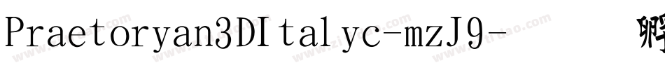 Praetorian3DItalic-mzJ9字体转换