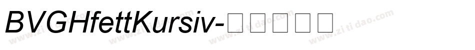 BVGHfettKursiv字体转换