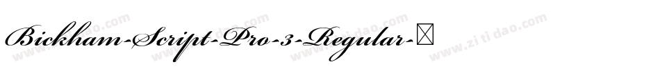 Bickham-Script-Pro-3-Regular字体转换